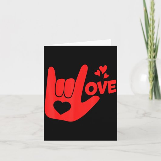 I Love You Hand Sign Asl Valentine' Day Funny Wome Kaart (Voorkant)