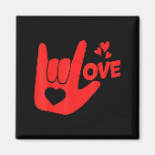 I Love You Hand Sign Asl Valentine' Day Funny Wome Magneet (Voorkant)
