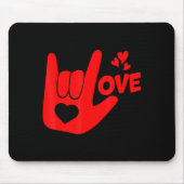 I Love You Hand Sign Asl Valentine Day Funny Wome  Muismat (Voorkant)