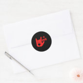 I Love You Hand Sign Asl Valentine' Day Funny Wome Ronde Sticker (Envelop)