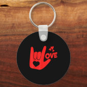 I Love You Hand Sign Asl Valentine' Day Funny Wome Sleutelhanger (Voorkant)