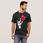 I Love You Hand Sign Valentines Day Shirt Language (Voorkant volledig)