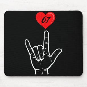 I Love You Handgebaar Asl Hart 67 Vrouwen Kinderen Muismat
