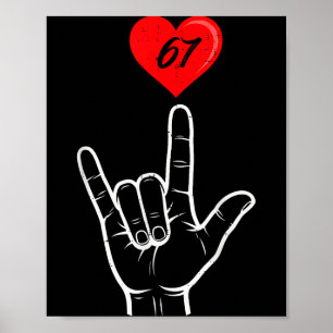 I Love You Handgebaar Asl Hart 67 Vrouwen Kinderen Poster