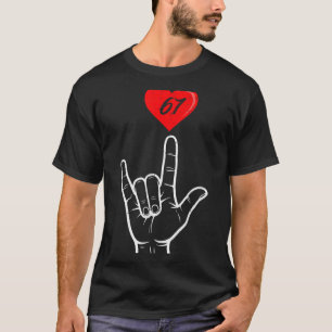 I Love You Handgebaar Asl Hart 67 Vrouwen Kinderen T-shirt