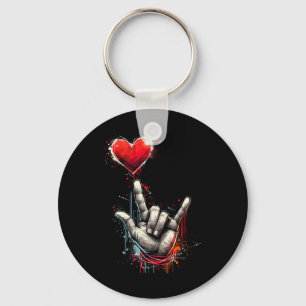 I Love You Handgebaar Asl Hart Vrouwen Kinderen Ma Sleutelhanger