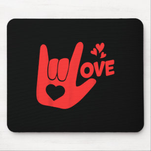 I Love You Handgebaar Asl Valentijnsdag Grappige V Muismat