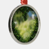 I Love You - Hart Foliage voor Valentijnsdag Metalen Ornament (Rechts)