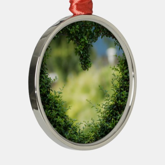 I Love You - Hart Foliage voor Valentijnsdag Metalen Ornament (Rechts)