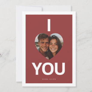 I Love You Hart Foto Valentijn Feestdagenkaart