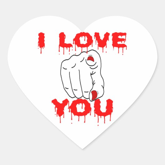 I Love You Hart Sticker (Voorkant)