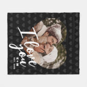 I Love You Heart Photo & Initials Fleece Deken (Voorkant (Horizontaal))