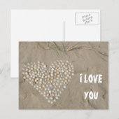 I LOVE YOU - Herz aus Muscheln am Strand Briefkaart (Voorkant / Achterkant)