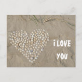 I LOVE YOU - Herz aus Muscheln am Strand Briefkaart (Voorkant)