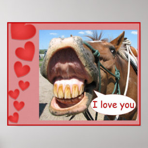 "I Love You" Horse Print Customizable