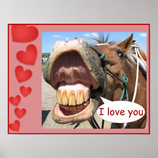 "I Love You" Horse Print Customizable (Voorkant)
