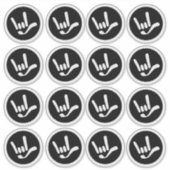 "I Love You" ILY in ASL Sticker (Voorkant)