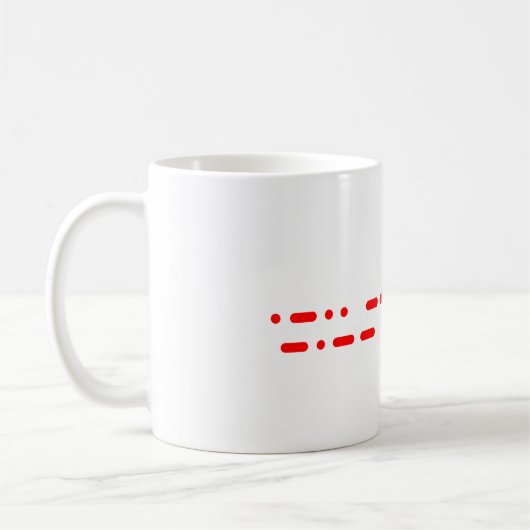 "I Love You" in de code van Red Morse Koffiemok (Links)