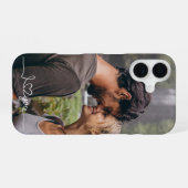 I Love You in White Script with Heart Custom iPhone 16 Hoesje (Achterkant horizontaal)