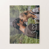 I Love You in White Script with Heart Custom Legpuzzel (Verticaal)