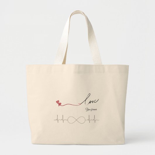 I Love You Infinity Heartbeat tas (Voorkant)
