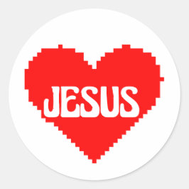 I love you Jesus pixel art Ronde Sticker