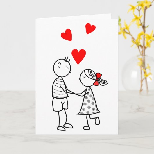 I Love You Kaart Koppel Liefde (Gele Bloem)