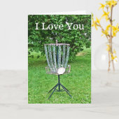 I Love You Kaart voor een Disc Golfer (Gele Bloem)