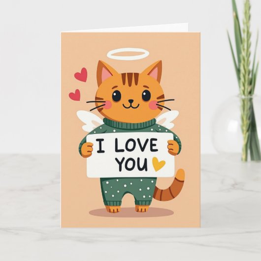 I Love You Kitty Engel Kaart (Voorkant)