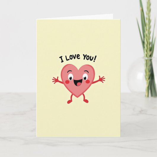 I Love You Knuffel Hart Kaart (Voorkant)
