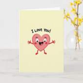 I Love You Knuffel Hart Kaart (Gele Bloem)