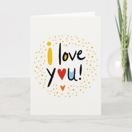 I Love You Kunstkaart Kaart (Voorkant)