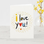 I Love You Kunstkaart Kaart (Gele Bloem)