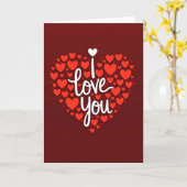 I Love You Layered Hearts Card Kaart (Gele Bloem)