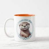 I Love You Like No Otter: Schattigee aquarelotter Tweekleurige Koffiemok (Links)