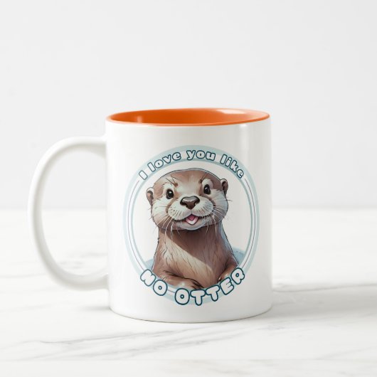 I Love You Like No Otter: Schattigee aquarelotter Tweekleurige Koffiemok (Links)