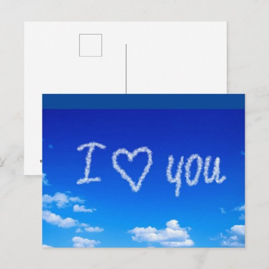 "I Love You" luchttekst, Briefkaart (Voorkant / Achterkant)