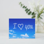 "I Love You" luchttekst Briefkaart (Staand voorkant)