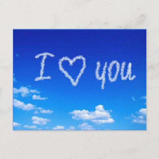 "I Love You" luchttekst Briefkaart (Voorkant)