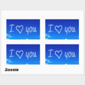 "I Love You" luchttekst Rechthoekige Sticker (Vel)