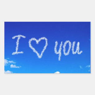 "I Love You" luchttekst Rechthoekige Sticker