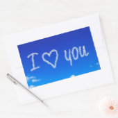 "I Love You" luchttekst Rechthoekige Sticker (Envelop)