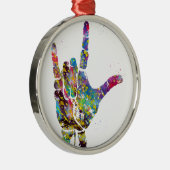 I Love You Metalen Ornament (Rechts)