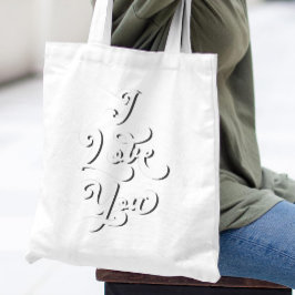 I Love You Minimaal Elegante Retro Lichte Typograf Tote Bag