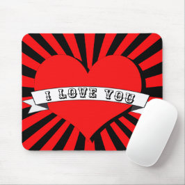 I LOVE YOU Mit Herz & Band strahlen Muismat