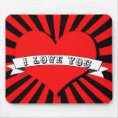 I LOVE YOU Mit Herz & Band strahlen Muismat (Voorkant)