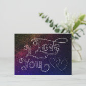 I Love You Modern Donker Hart Elegante Blauwe Ruim Kaart (Staand voorkant)