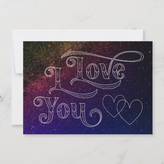 I Love You Modern Donker Hart Elegante Blauwe Ruim Kaart (Voorkant)