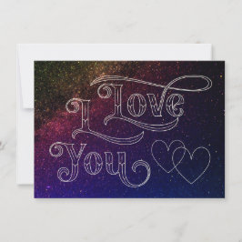 I Love You Modern Donker Hart Elegante Blauwe Ruim Kaart