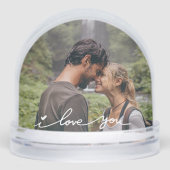I Love You Modern Script Photo Sneeuwbol (Voorkant)